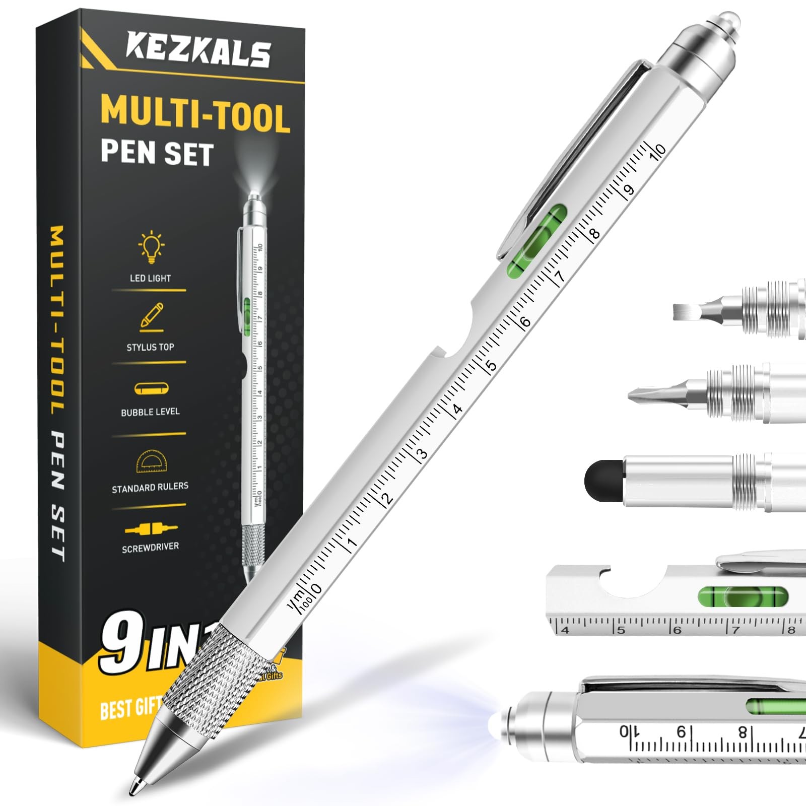 KEZKALS Fathers Day Gift from Daughter Son Wife, 9 in 1 Multitool Pen, Gifts for