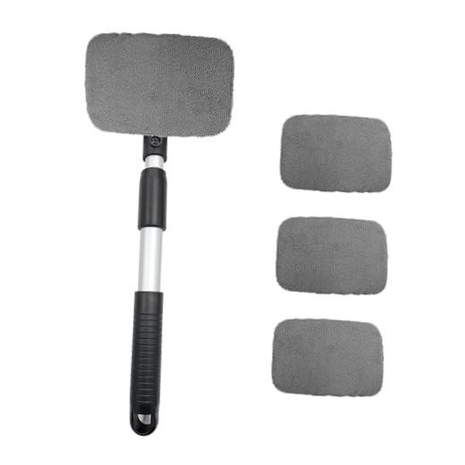 Car Windshield Cleaner Tool, Detachable Car Window Cleaner with Aluminum Gray