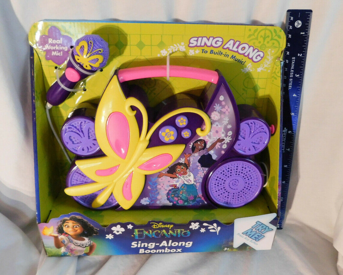 New Disney Encanto Sing-Along Boombox w Working Mic Sing Along Built-In Music