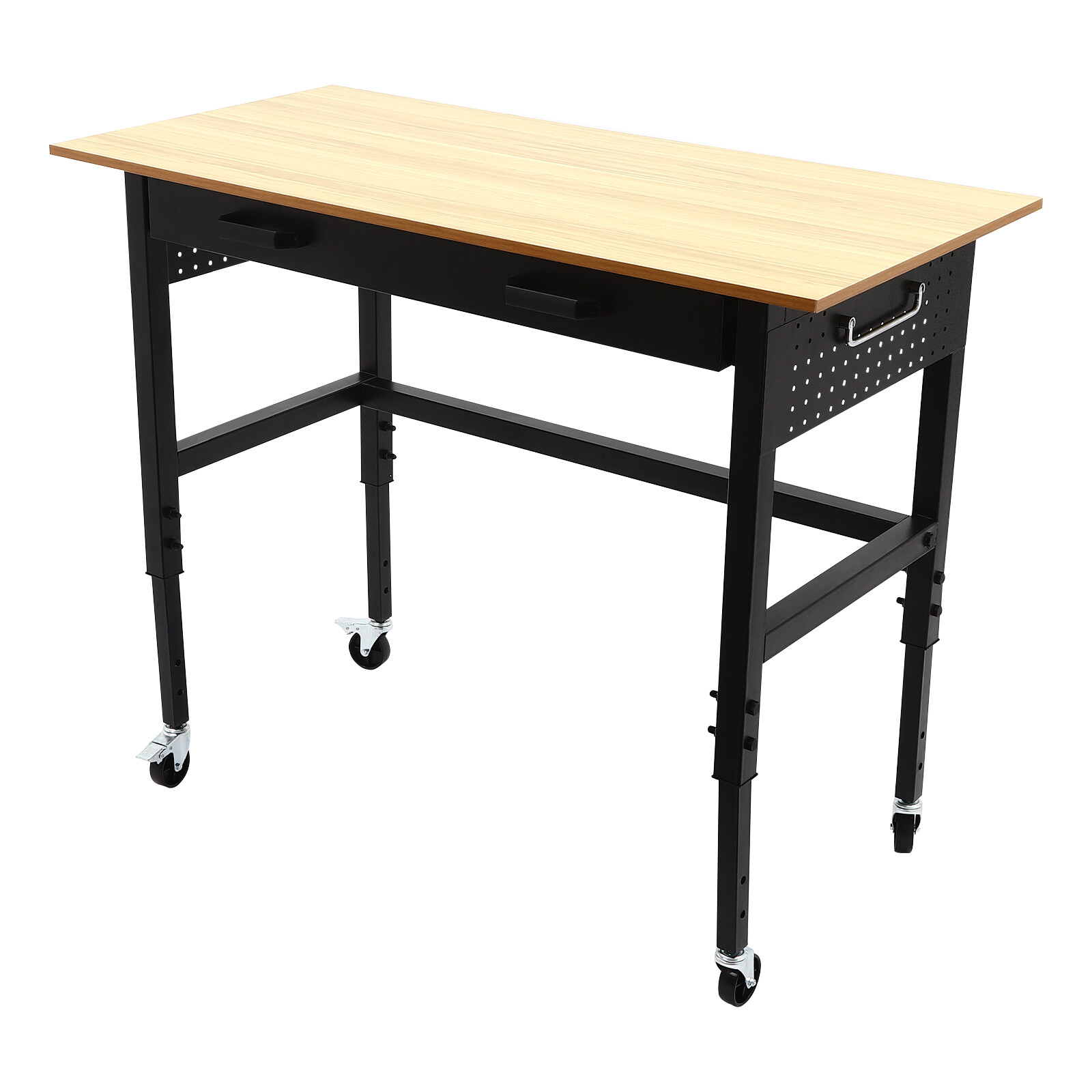 Mobile Workbench, Work Bench for Garage Office Home, Height Adjustable Workbench