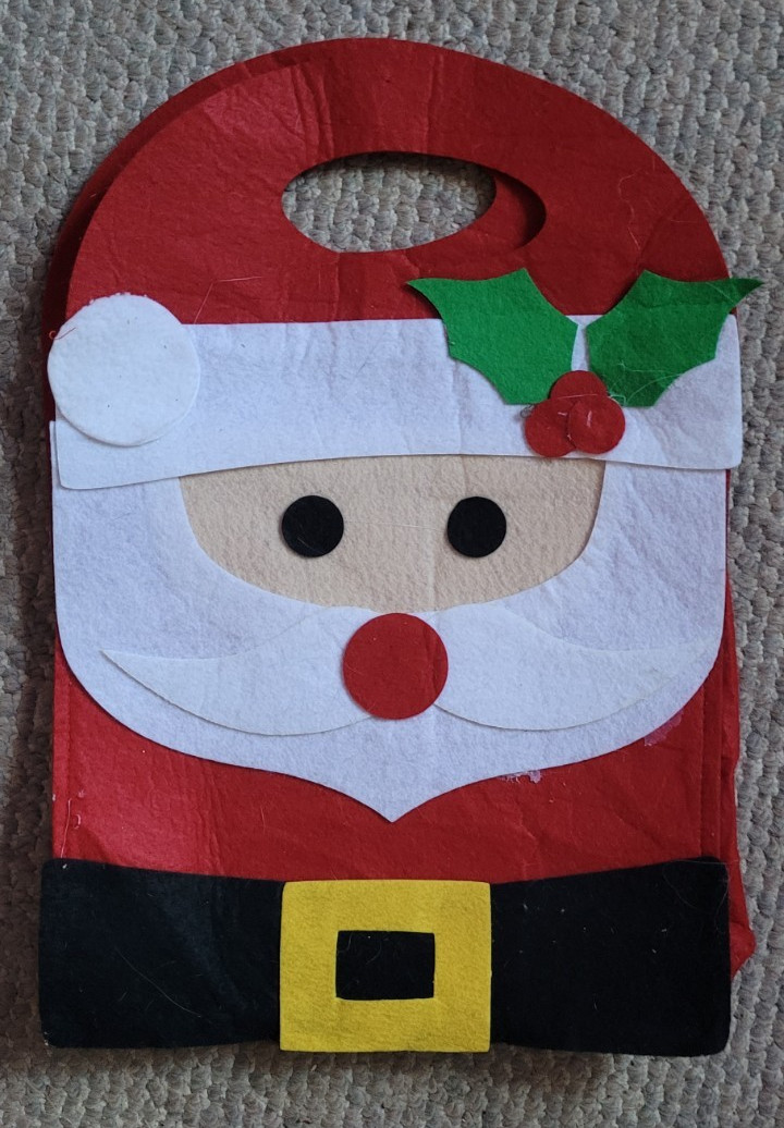 Felt Santa Clause Gift Bag Holly Dolgencorp LLC. Holiday Decoration Present