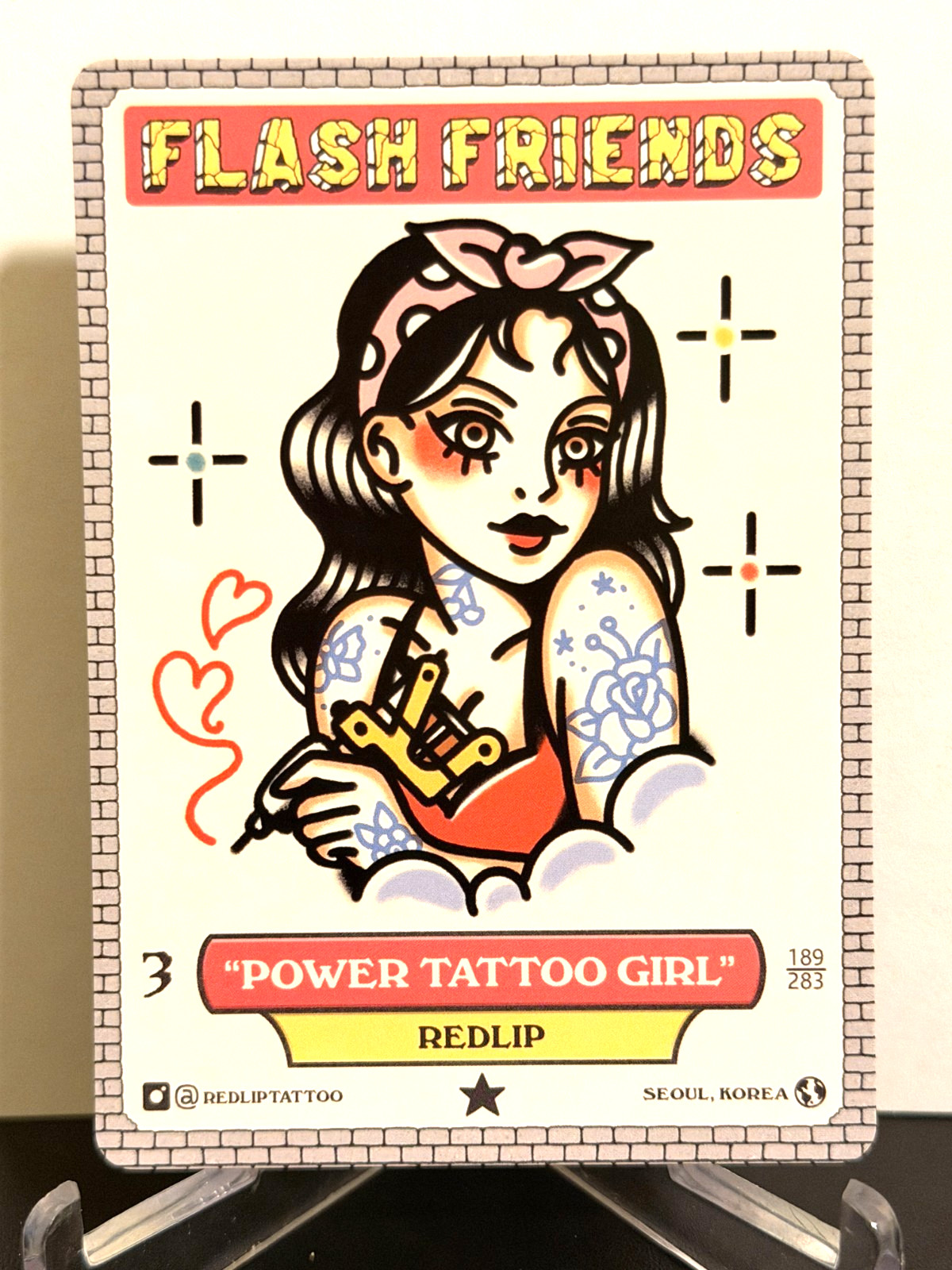 Redlip Power Tattoo  Girl Crocodile Jacksons Flash Friends Card Seoul Korea