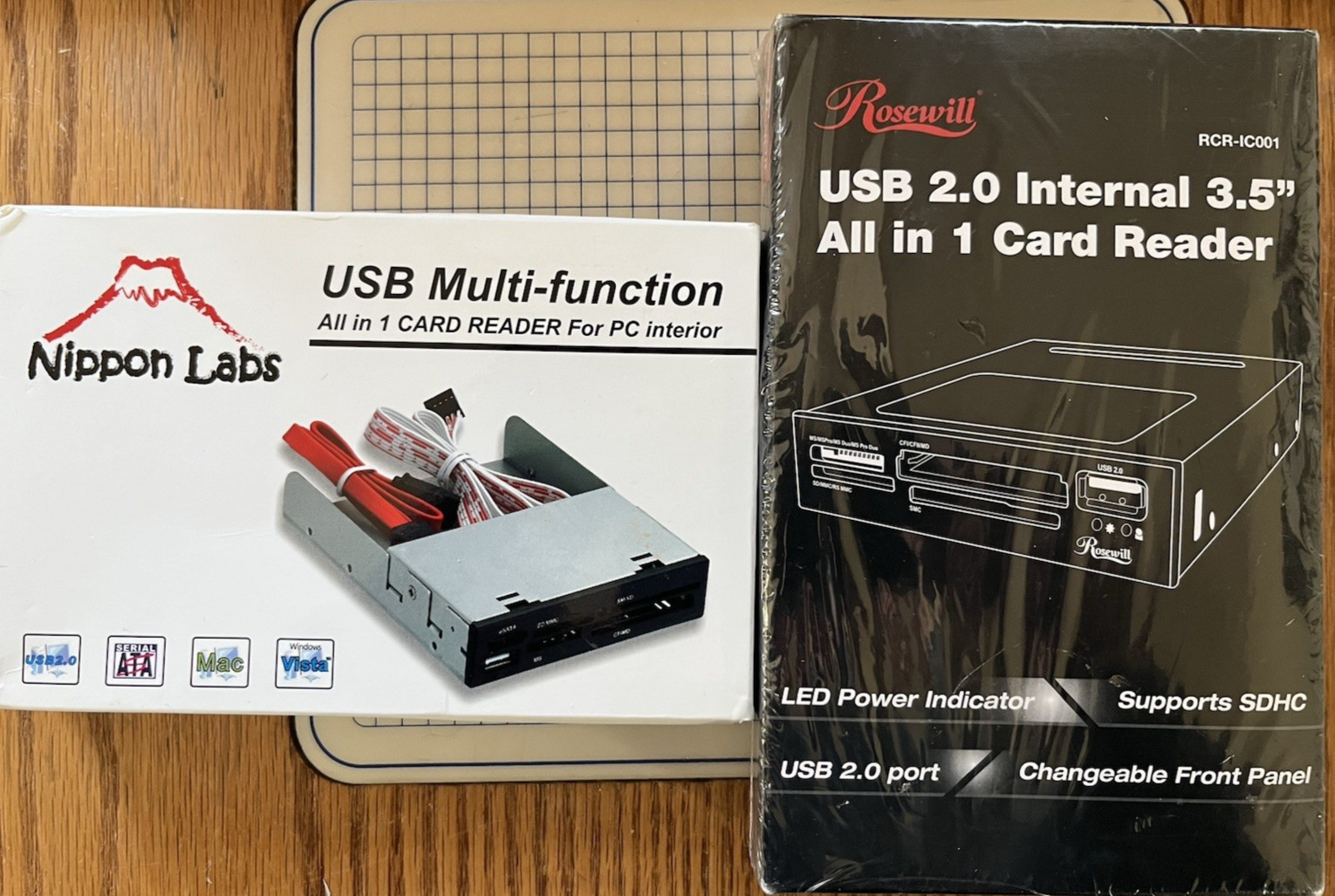 LOT of TWO ALL IN 1 USB 2.0 INTERNAL 3.5" CARD READER - (Rosewill & Nippon LABS)