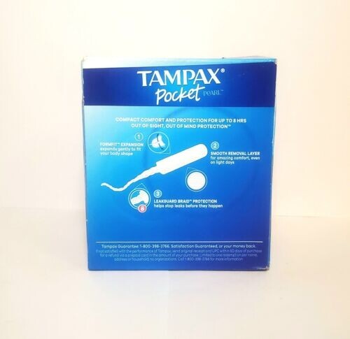 Tampax Pocket Pearl Super Plus Compact Tampons 16 Count Unscented