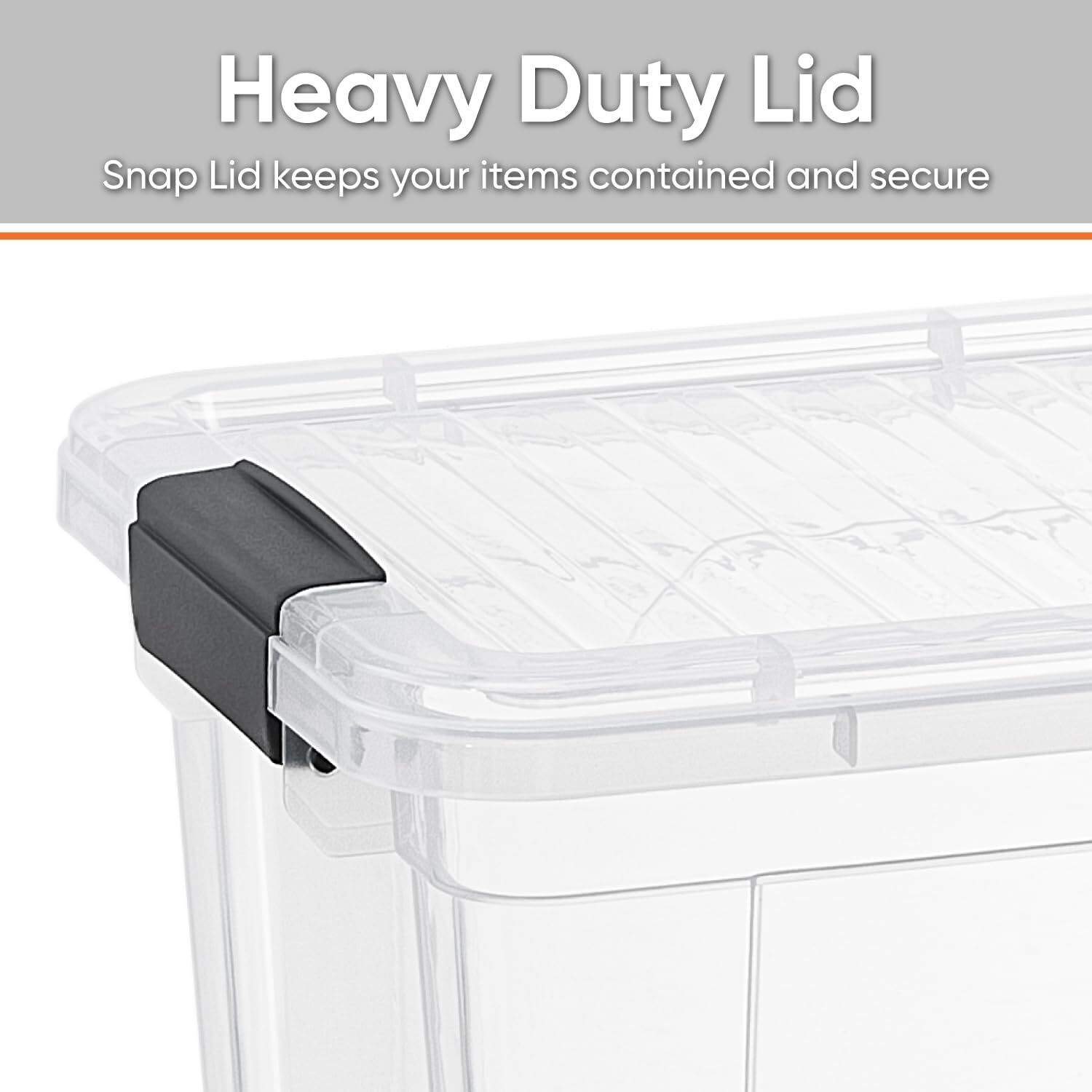 Superio Clear Storage Bins with Lids, 5 Pack- Plastic Storage Boxes - 49 Quart