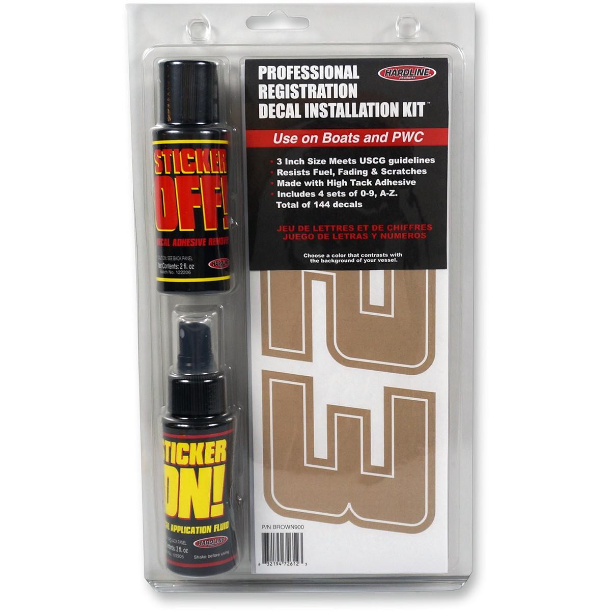 Hardline Professional Registration Decal Installation Kit - Brown - BROWN900