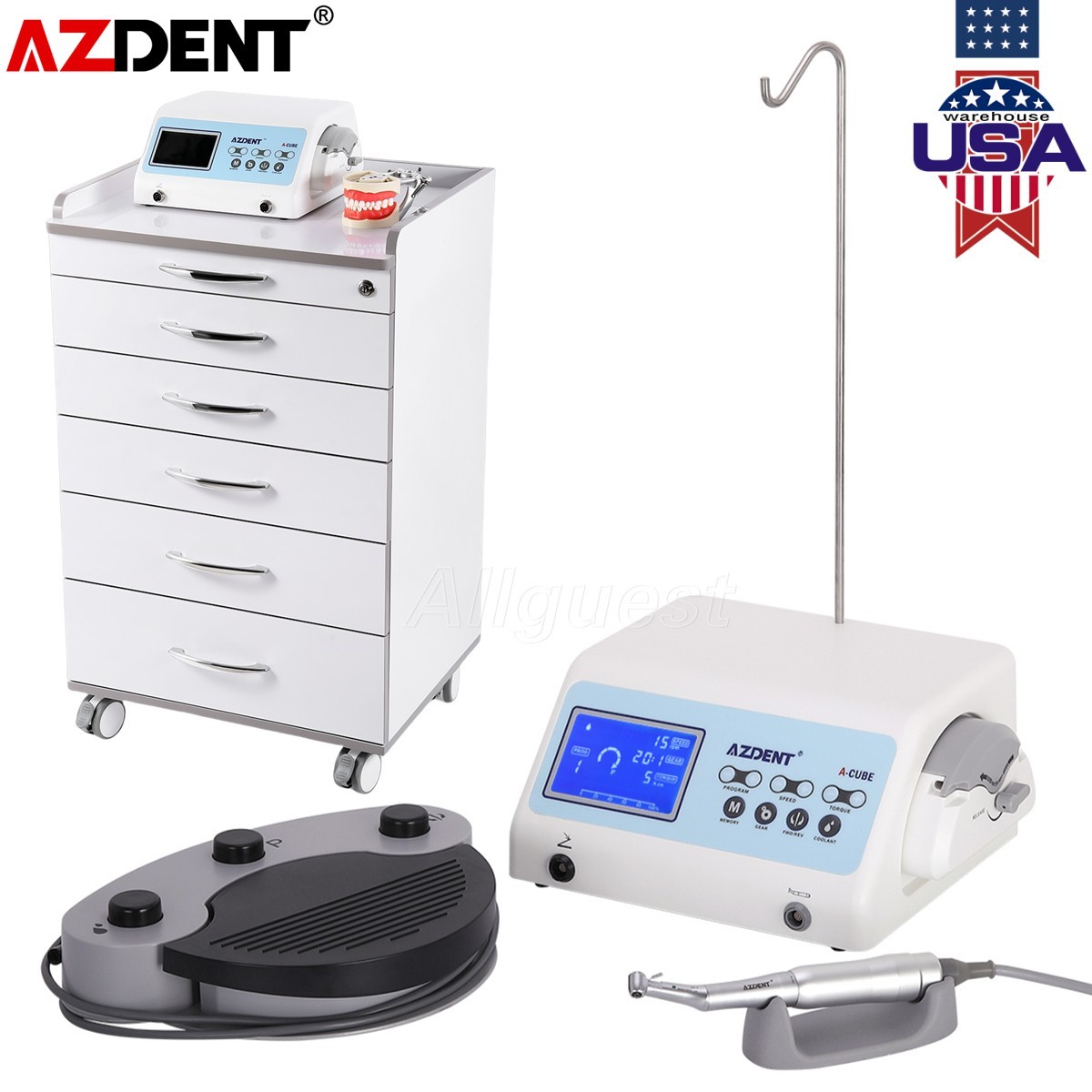 Motor de implante dental quirúrgico+20:1 contra ángulo/Carrito gabinete médico
