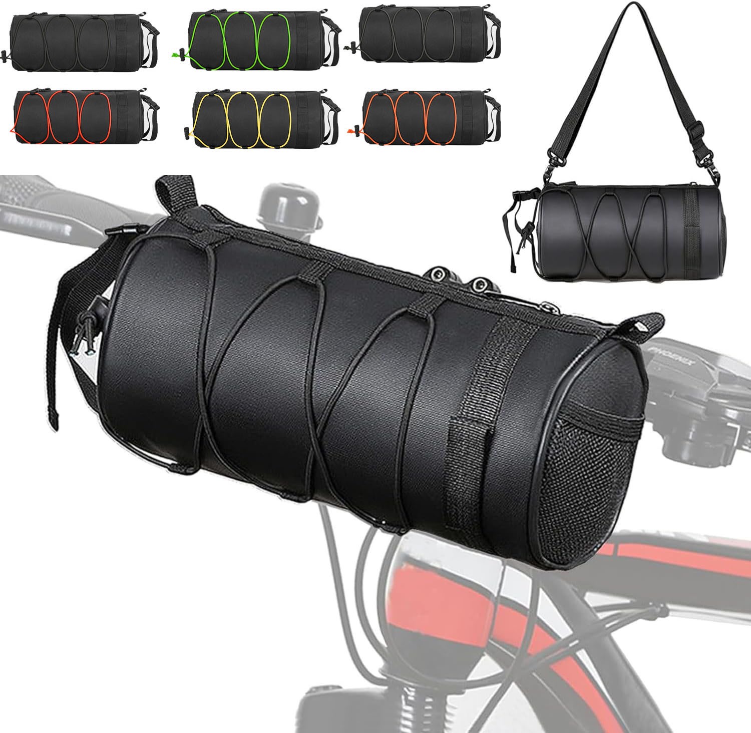 Bike Handlebar Bag Bicycle Front Bag Shoulder Bag Storage Bag w/ Shoulder Strap