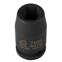 Sunex Tools 807M 1/4" Drive 6 Point Standard Impact Socket 7mm