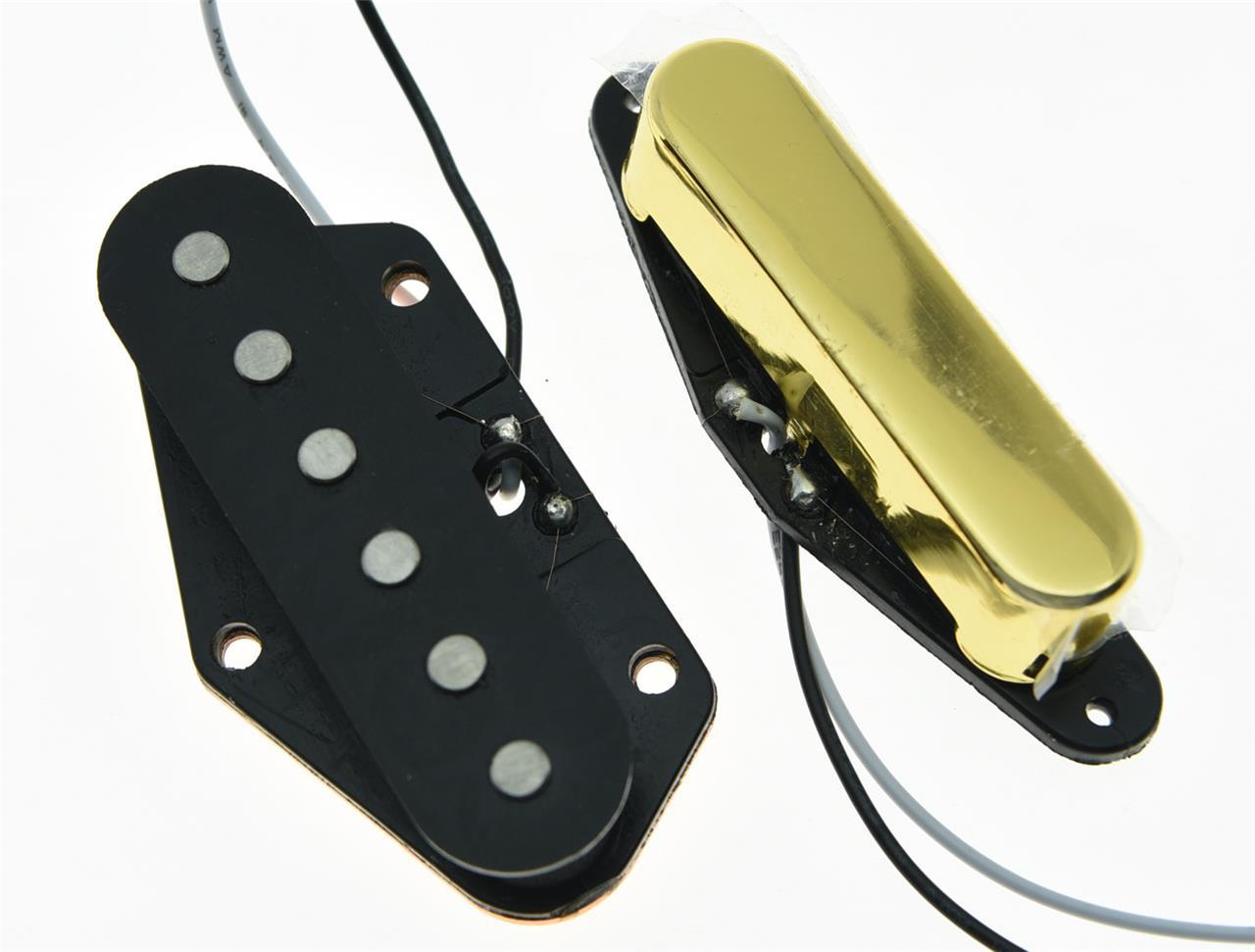 Set of 2 Vintage Sound Pickup Alnico 5 Tele Pickups Set for Telecaster Gold