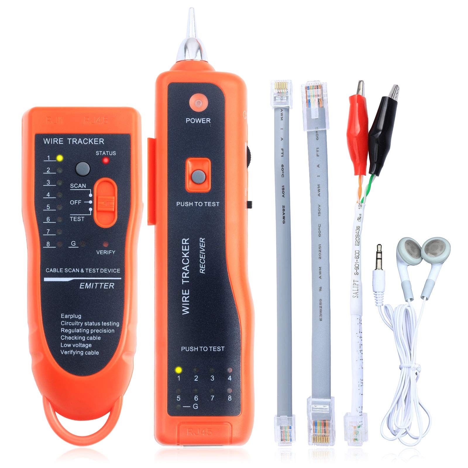 Network Cable Tester Telephone Line Cable Tracker Wire Tracer Test Rj45 Rj11 Cat