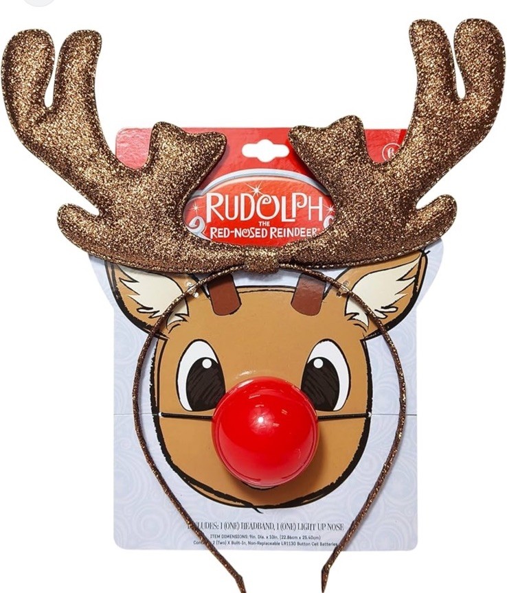 Rudolph the Red-Nosed Reindeer® Antler Headband & Light-Up Nose Set Claire’s