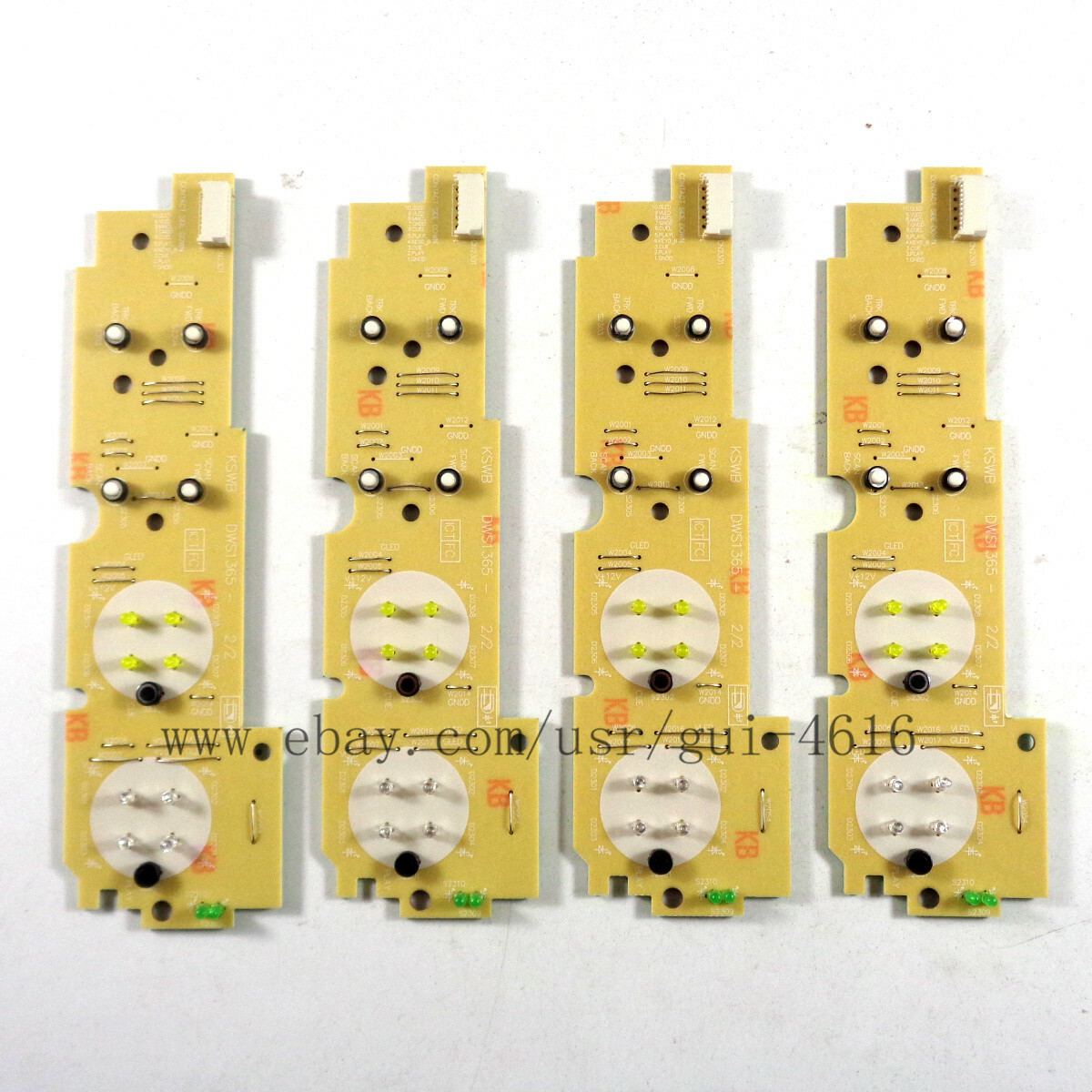 4pcs Play Cue Track Select PCB - DWS 1365 For Pioneer CDJ 1000 MK3 Yellow Board