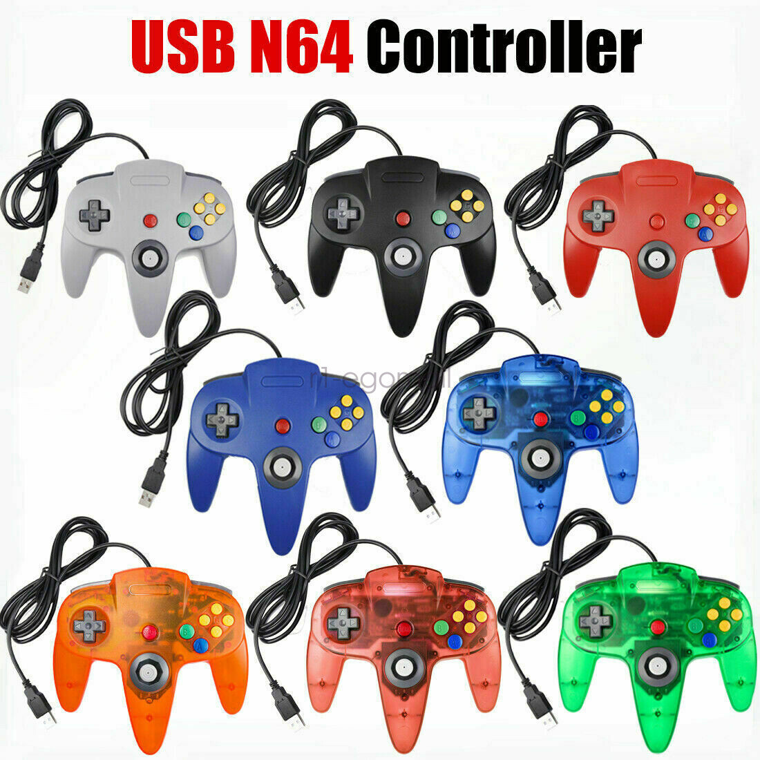 New USB/N64 Controller Gamepad Wired Game Joypad for Nintendo 64 Console/PC Mac