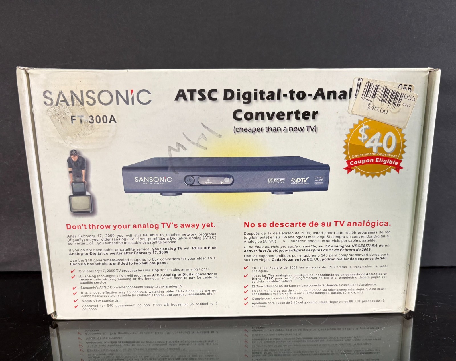 NEW Sansonic FT-300A Digital to Analog Signal Converter ATSC Box w/Remote