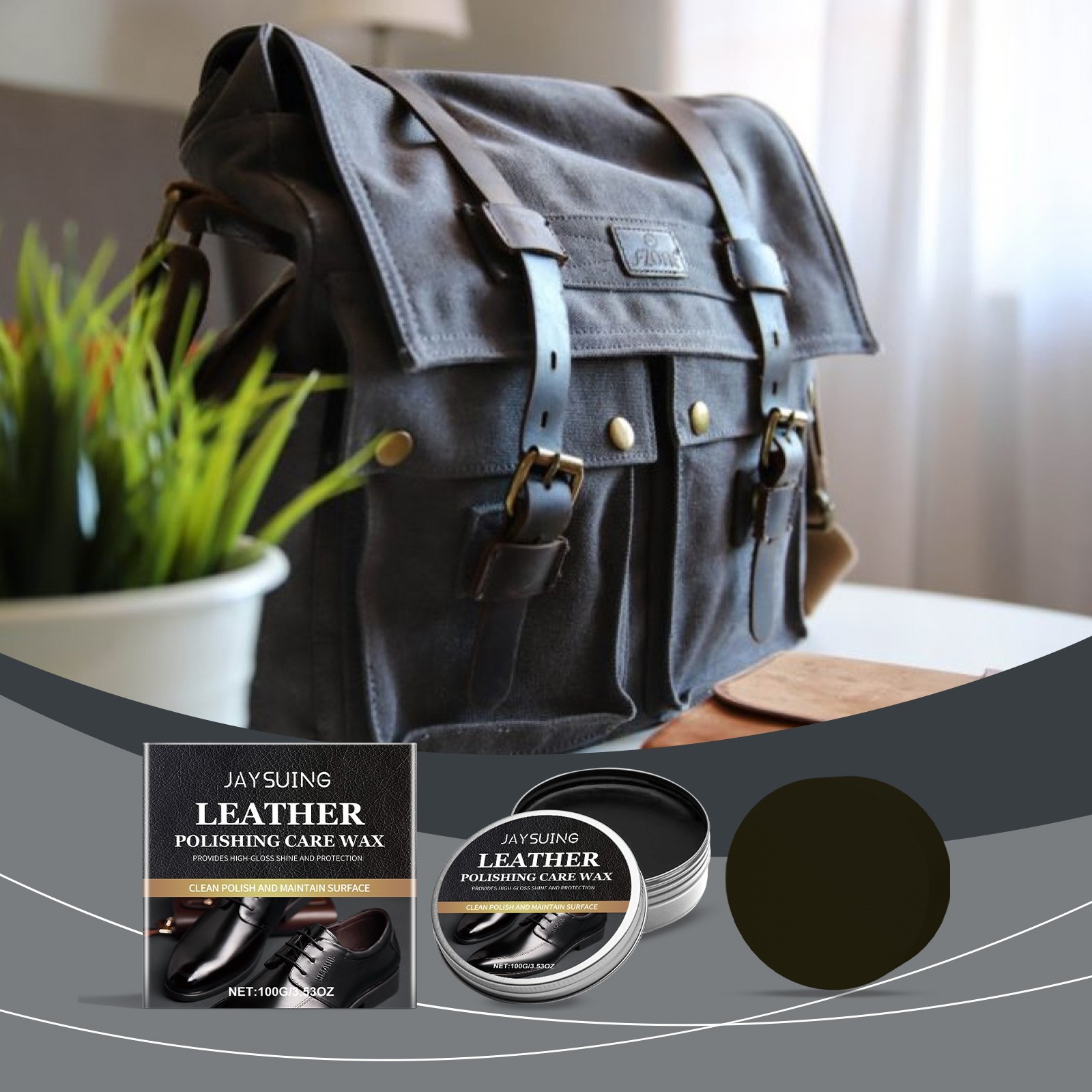 Leather polishing and care wax