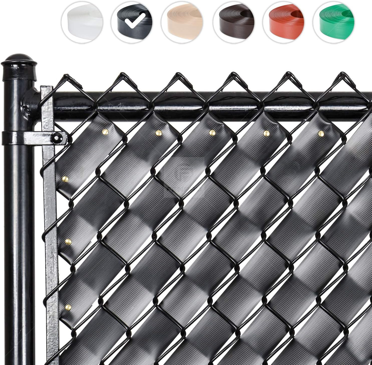 Chain Link Fence Privacy Tape 250 Ft (40 Sqft) (Obsidian Black) for Gardening, O