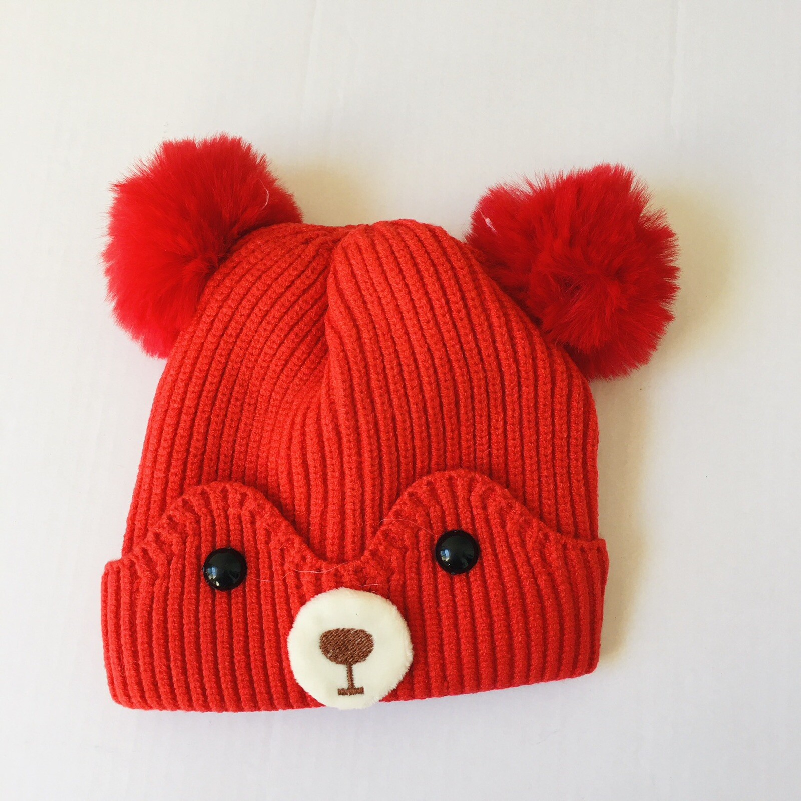 Beanie Bear Shape Hat Toddler beanie Red E2-164