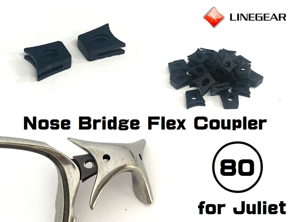 LINEGEAR Nose Bridge Flex Coupler for Oakley X-Metal Juliet - 2 pcs [NBFC80-BK]