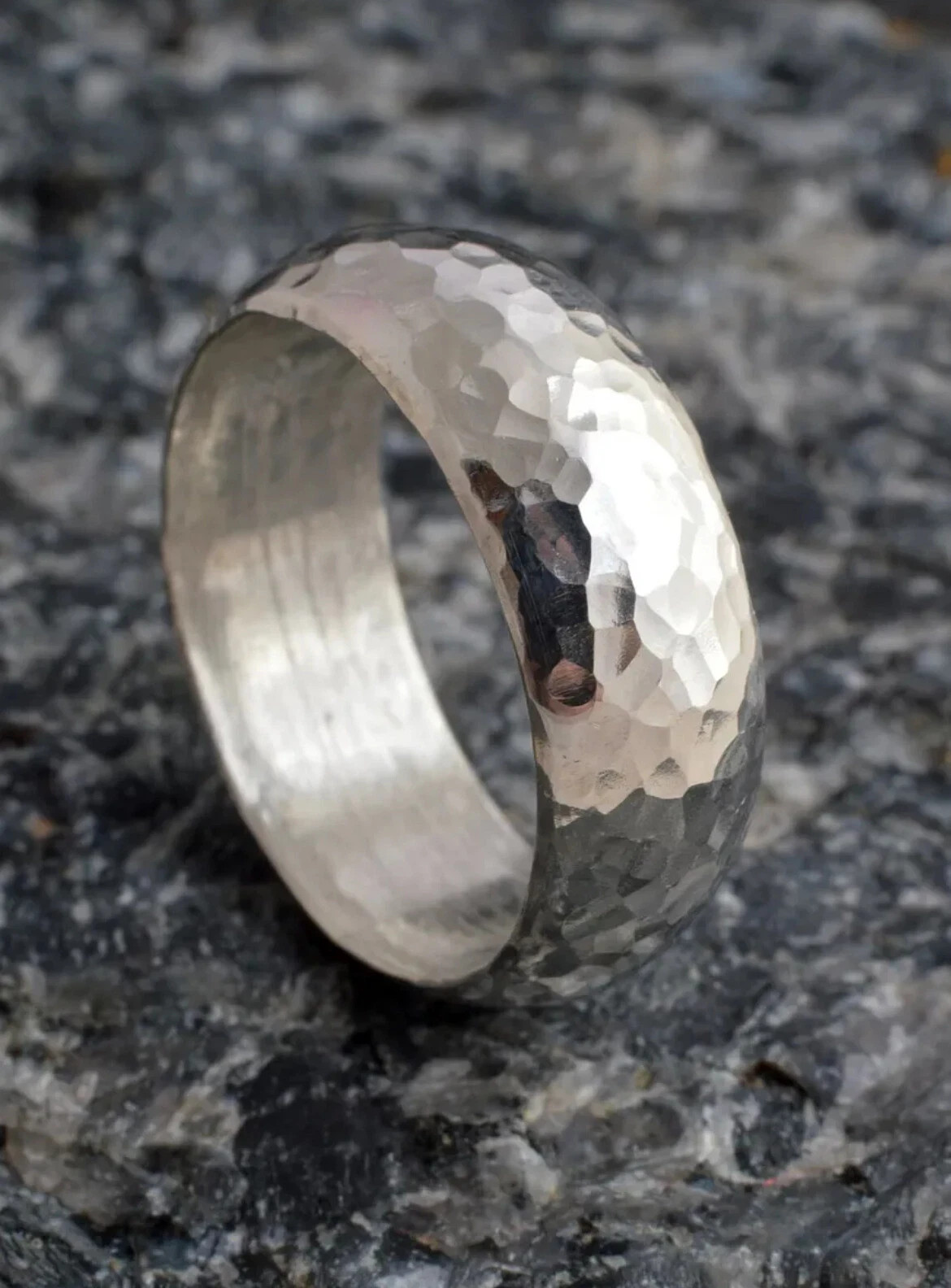 Solid 925 Sterling Silver Hammered Ring Statement Ring Handmade Ring All Size