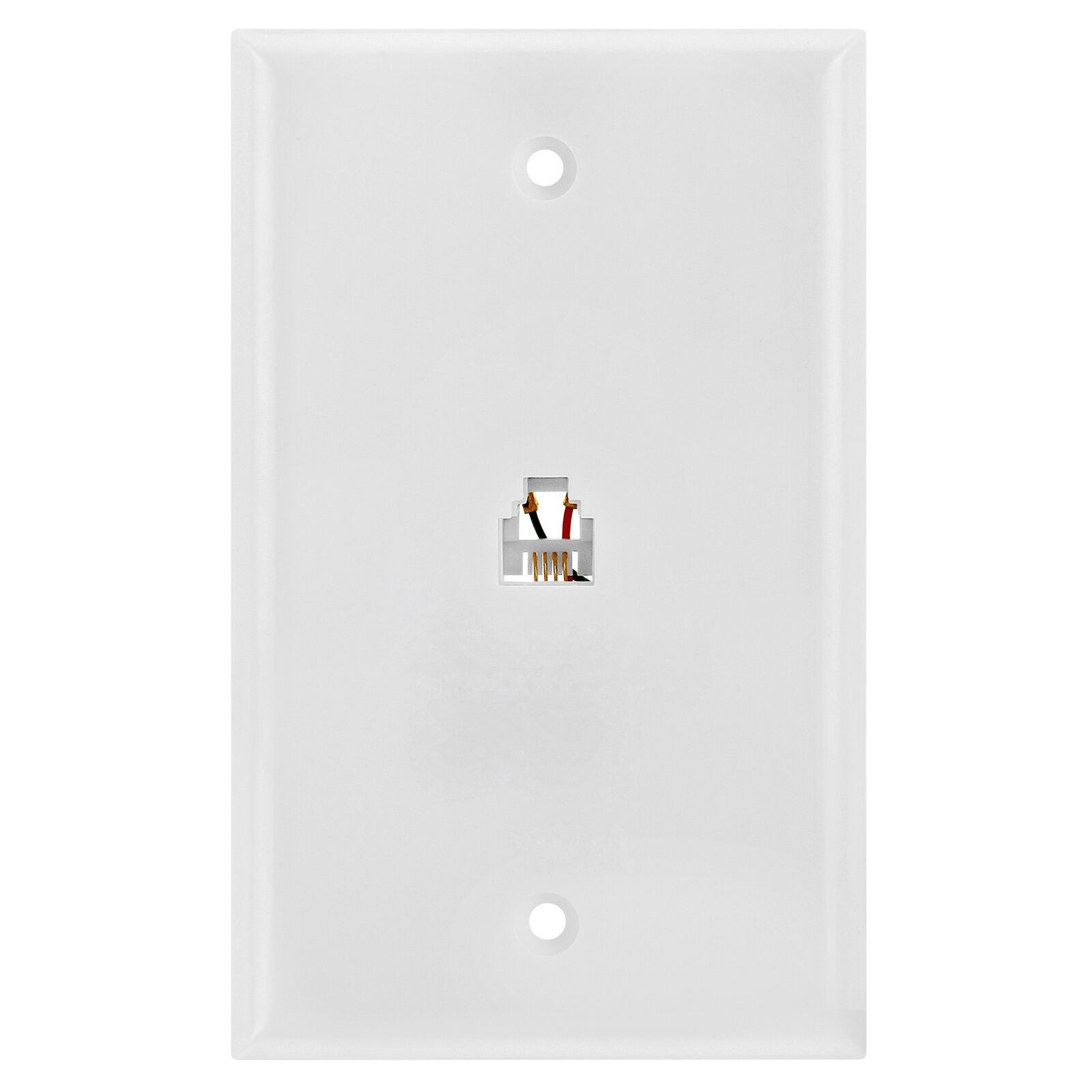 Single RJ11 Connector Phone Wall Plate 6P4C Jack Telephone Line Wallplate White
