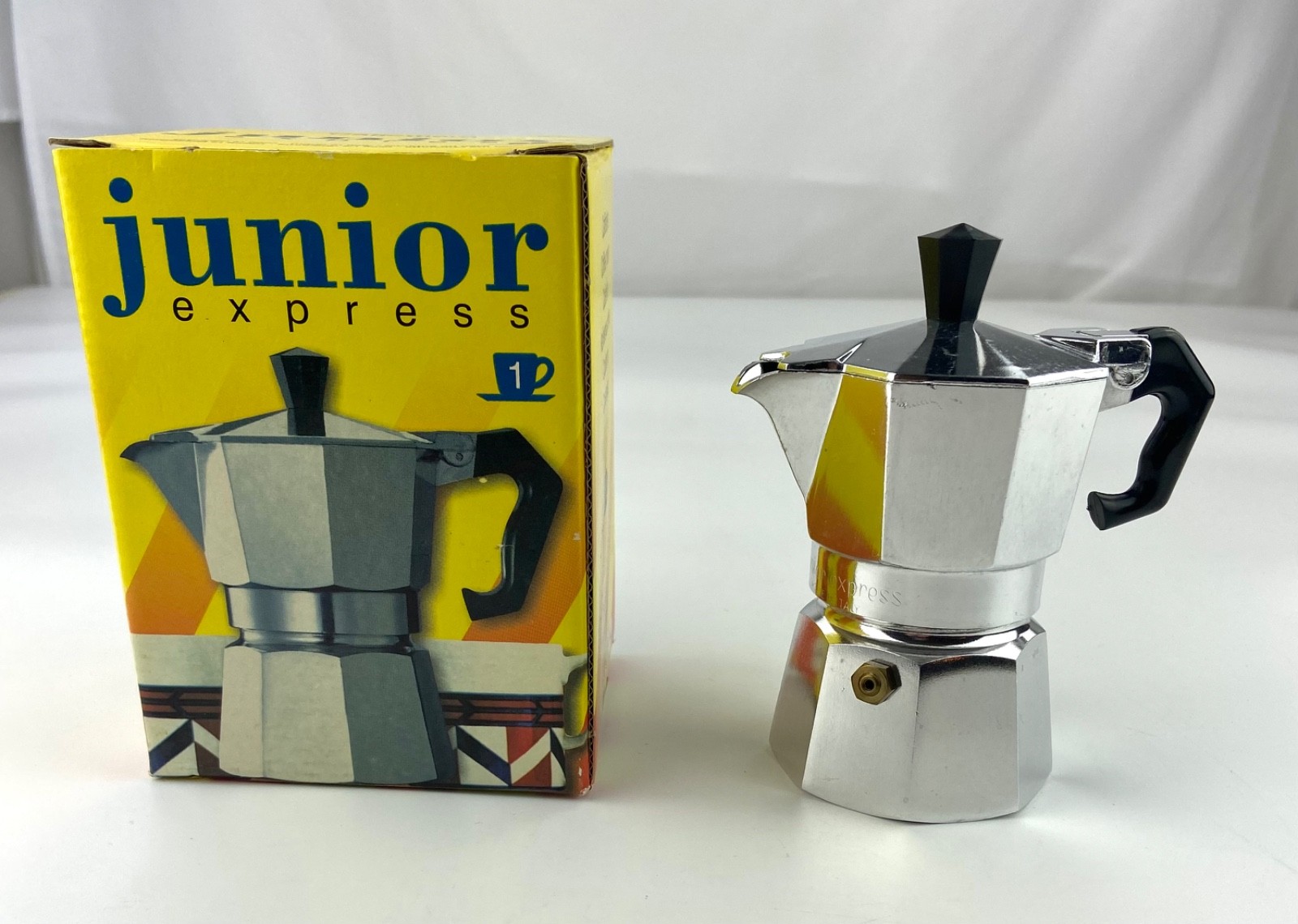 Vintage Junior Express  Espresso Maker  1 Cup Capacity  Made in Italy  NIB