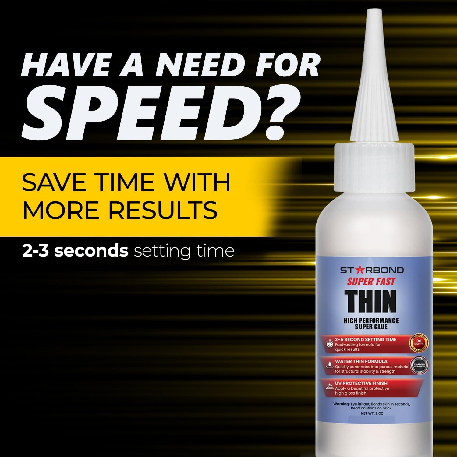 Starbond Super Fast Thin CA Glue – Pro Kit with 2 ounce, Clear