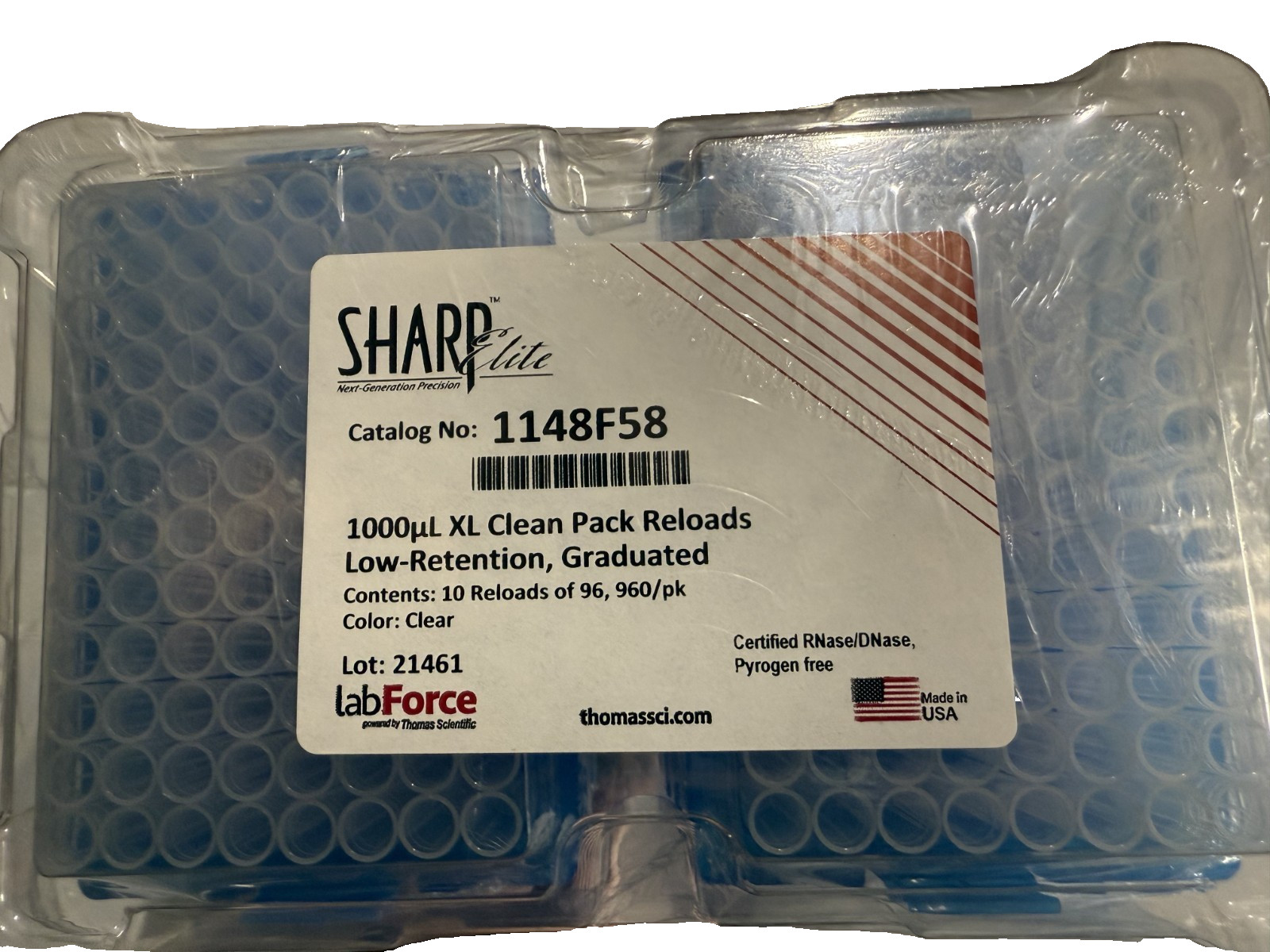 SHARP Elite Reload Tips (960 per pack) 1000µL XL Low-Retention Graduated 1148F58