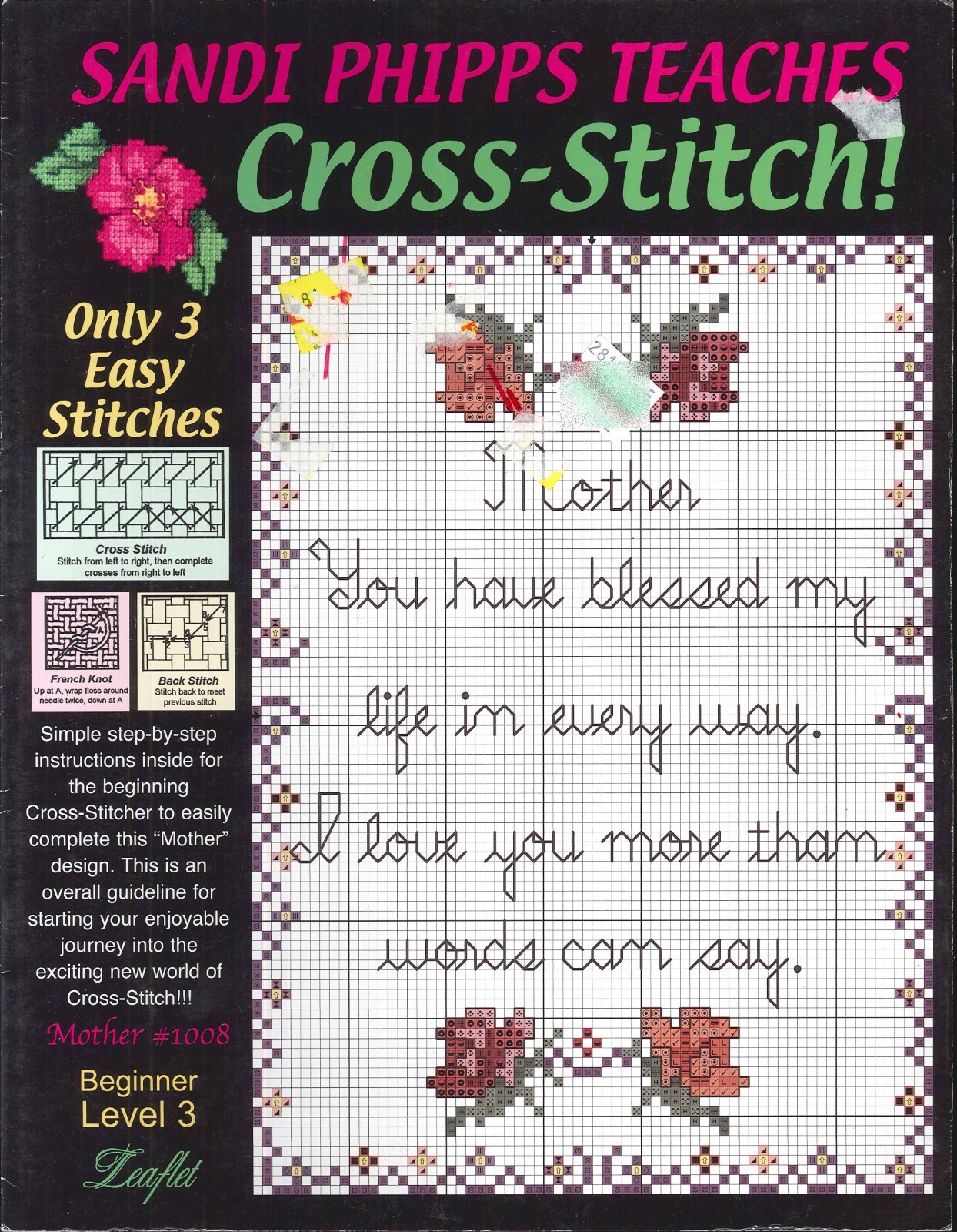 Mother Cross Stitch Leaflet Sandi Phipps Beginner Level 3 #1008