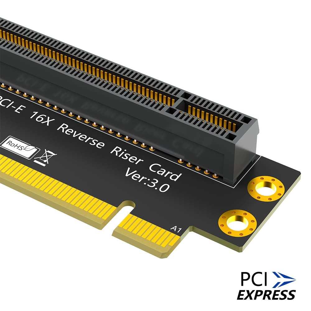 PCI-e 16X 3.0 Riser Card, 90 Degree Reverse M-F, 2U Server, Points to CPU