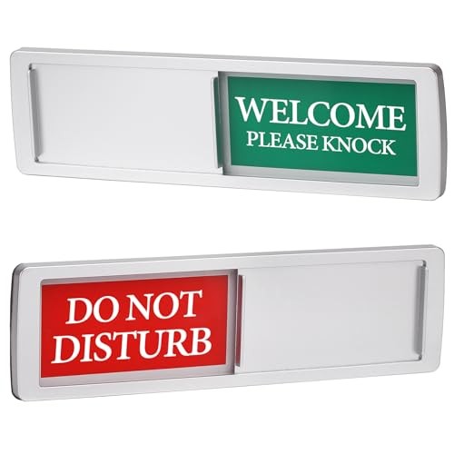 Do Not Disturb Welcome Please Knock,Privacy Sign for Home Office Hotles Silver