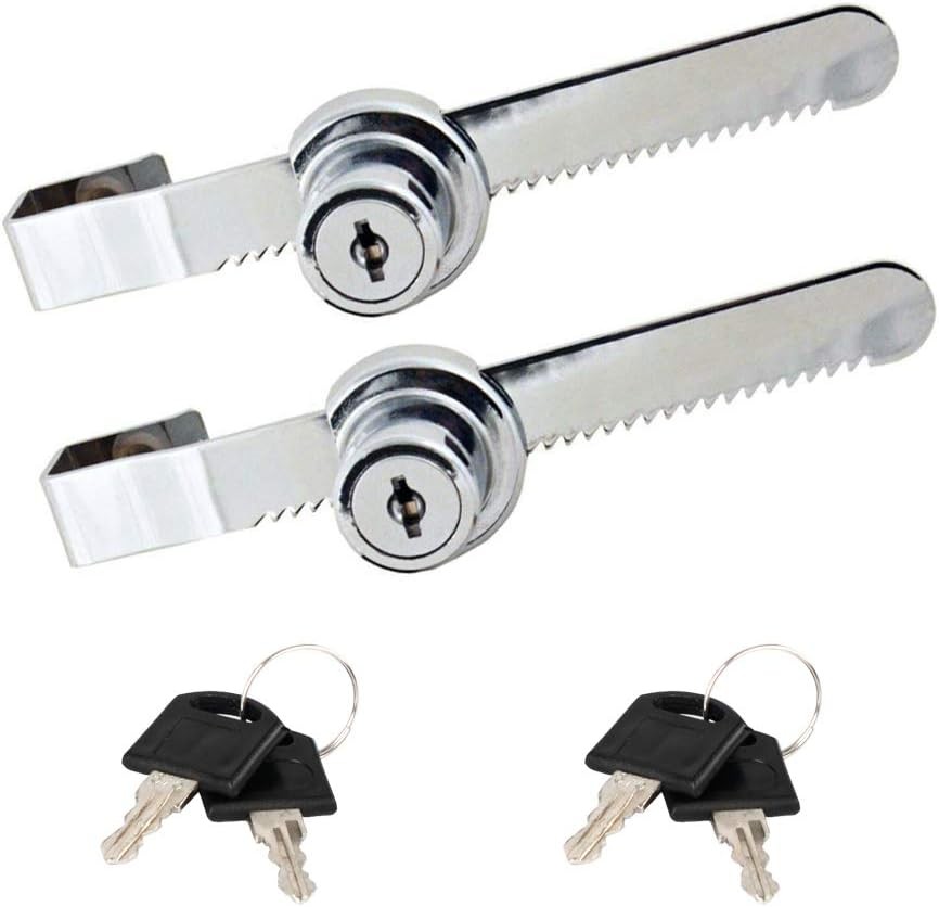 Sliding Glass Door Lock Display Case Lock Ratchet Lock with Chrome Finish(2 PC)