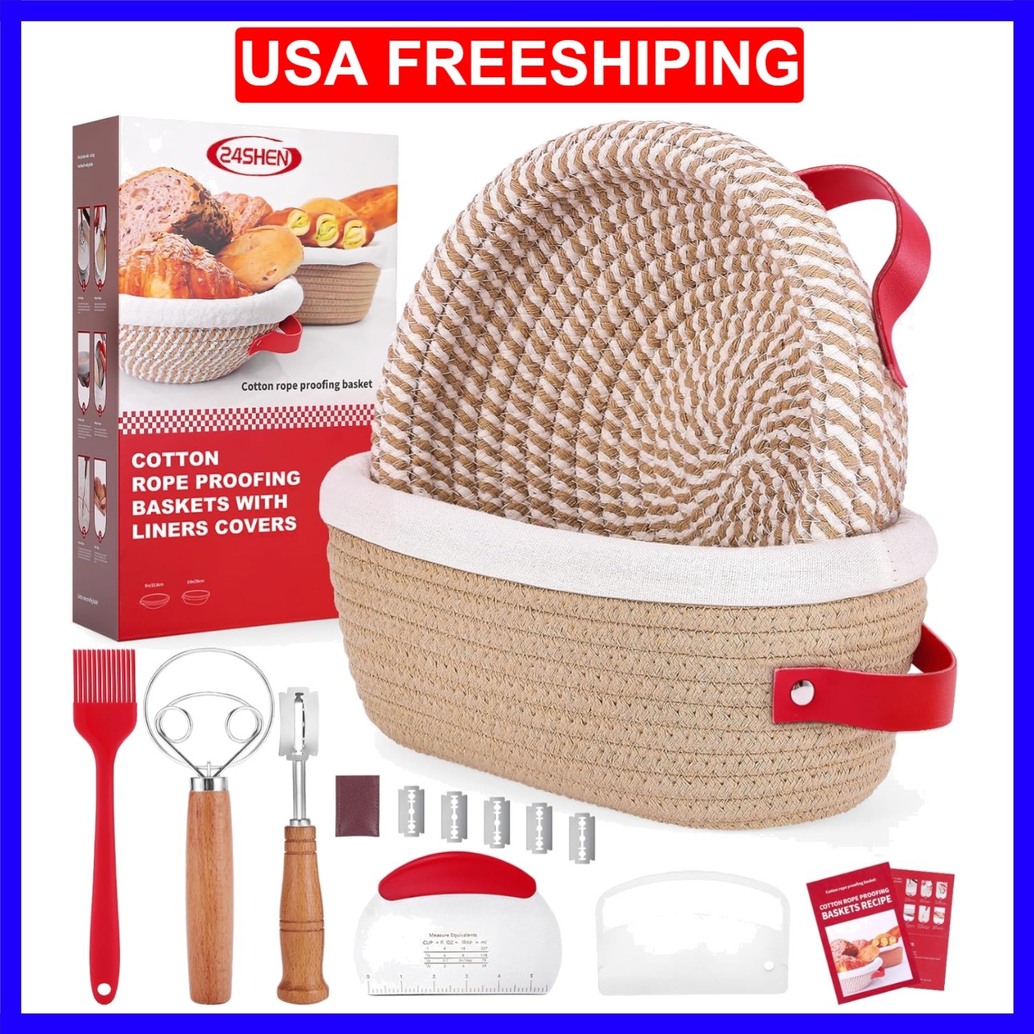 Sourdough Starter Kit, Sourdough Bread Baking Supplies, Banneton Bread Proofi...