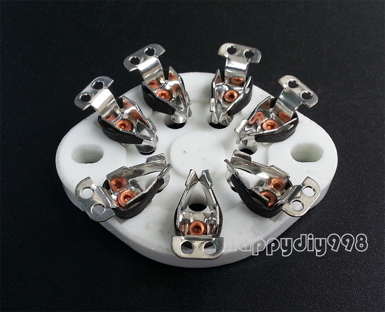 1PC Silver Plated 7pin Ceramic Vacuum Tube Sockets for 1625 FU25 826 832