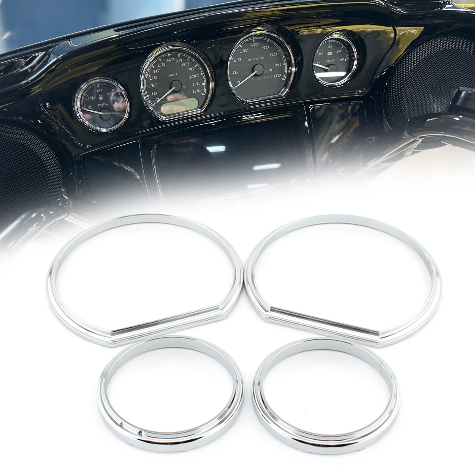 CNC Instrument Board Gauge Bezel Kit Fit For Harley Touring Street Glide 2014-23