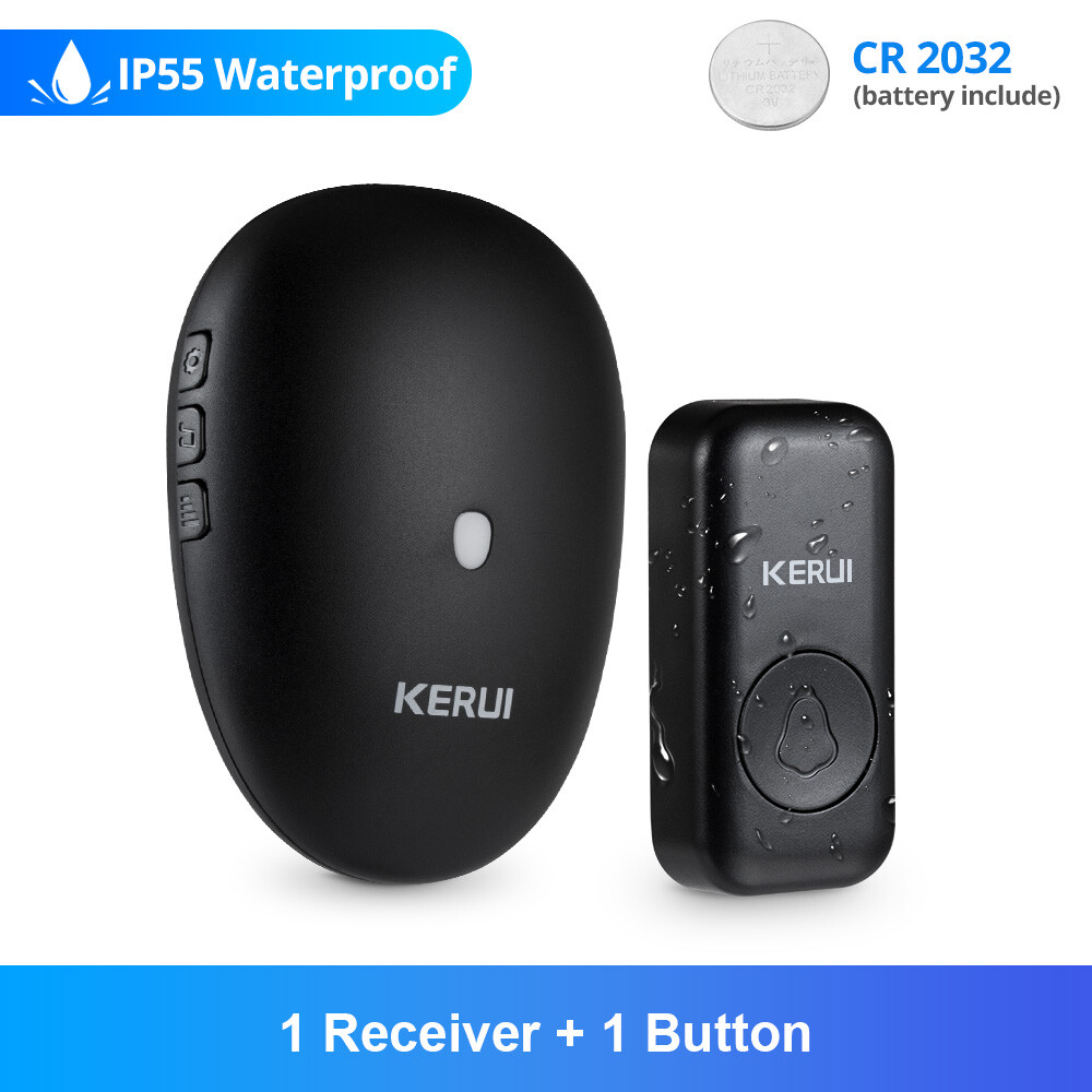 Wireless Doorbell Chime Waterproof Plugin Receiver Adjustable Volume 57 Chime US