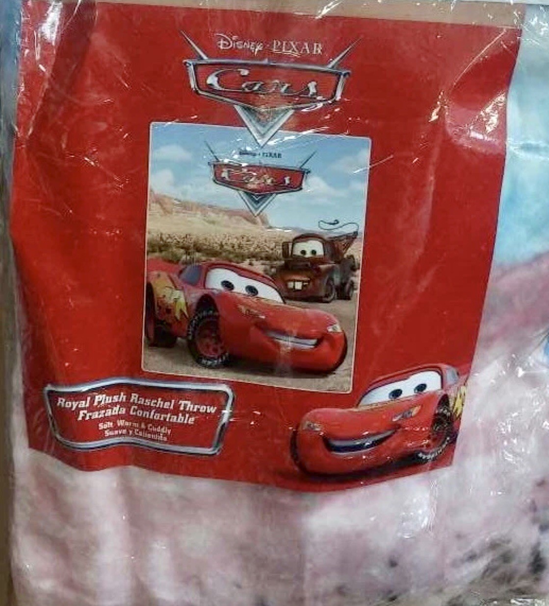 BRAND NEW OFFICIAL DISNEY CARS THROW SIZE ACRYLIC 50X60 BLANKET