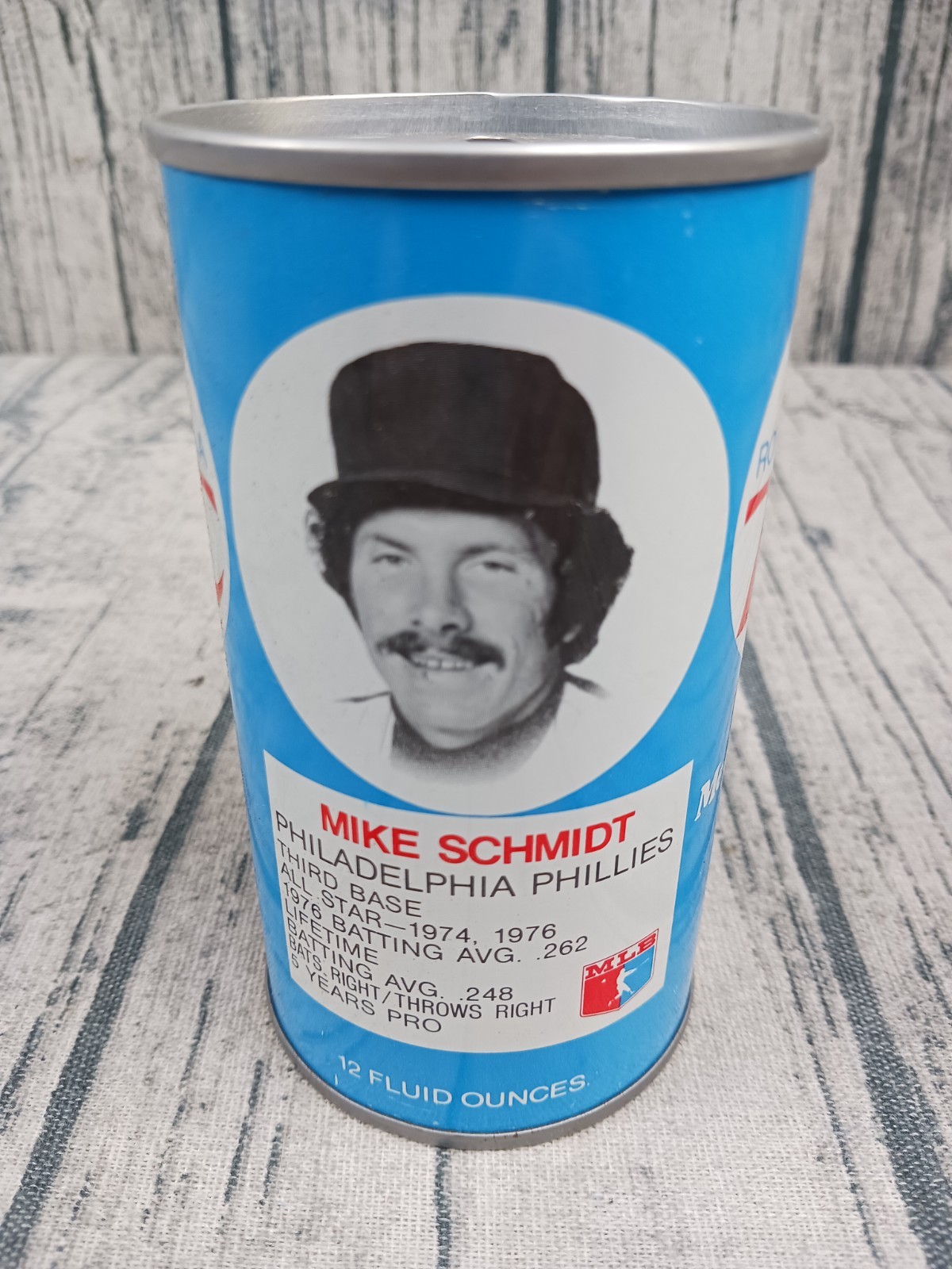 Mike Schmidt: Empty Royal Crown RC Cola 1978 Baseball Soda Can