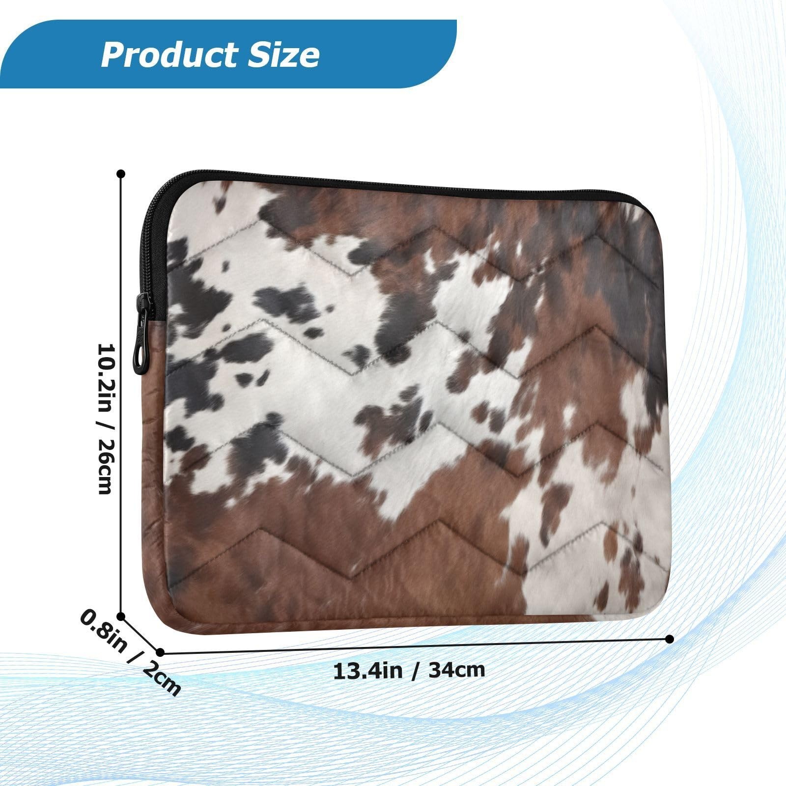Cow Print Laptop Sleeve Bag Shockproof Protective Computer Carrying Case for ...