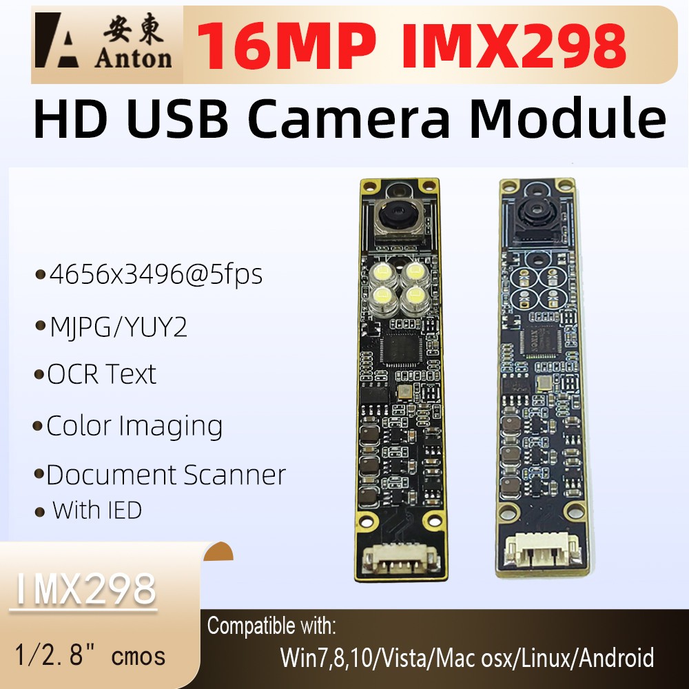 IMX298 16MP High Speed Scanner Module USB Document Camera OCR Driver-Free for A4