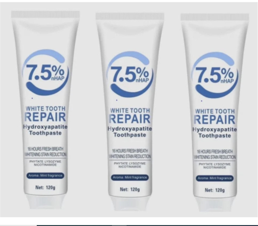 3 packs - 7.5% Hydroxyapatite Toothpaste Remove Yellow Tooth Stains