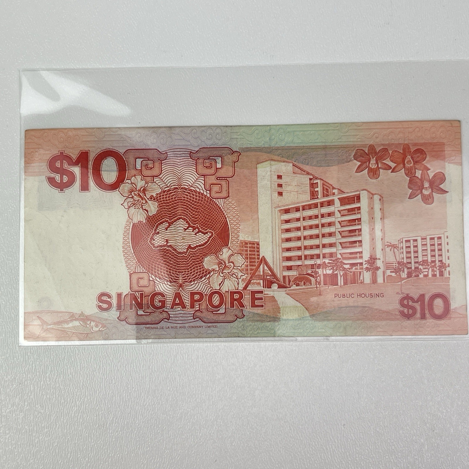 1988 Singapore 10 Dollars BANKNOTE Circulated Currency Collectible