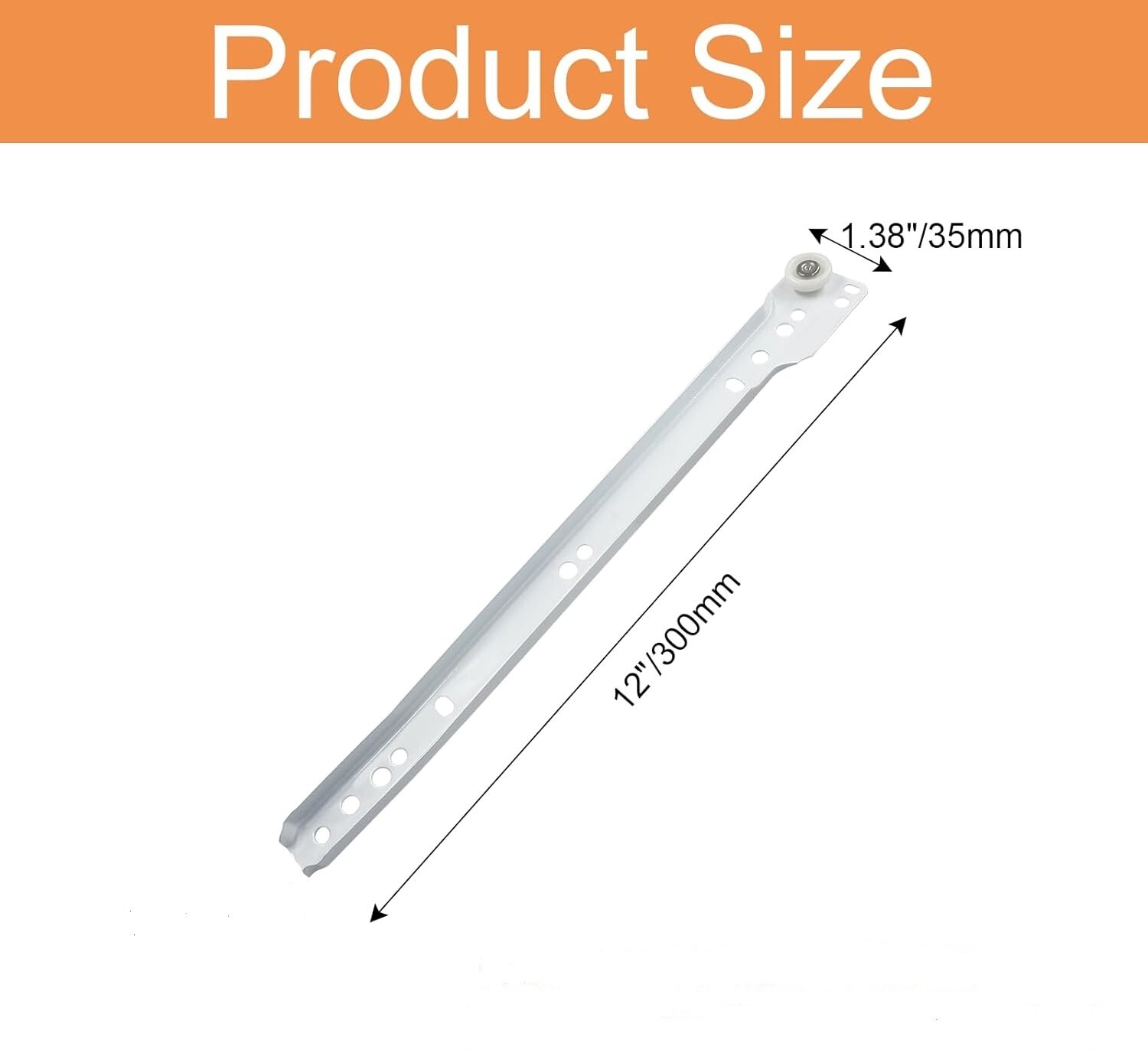 1 Pair Drawer Slide Bottom Mount Drawer Rails with Smooth Sliding Nylon Wheel