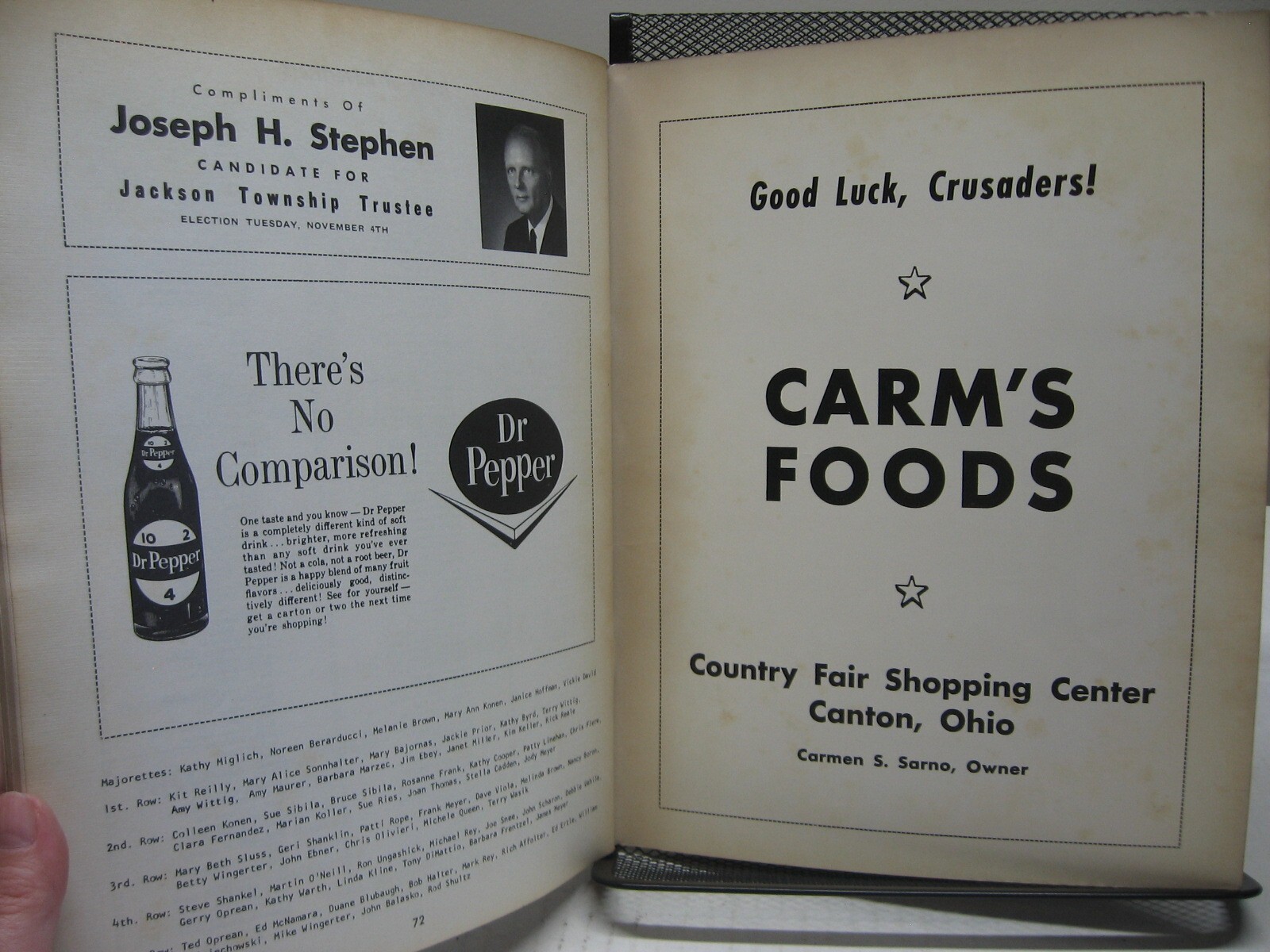 1969 Football Program Central Catholic Crusaders vs Canton South