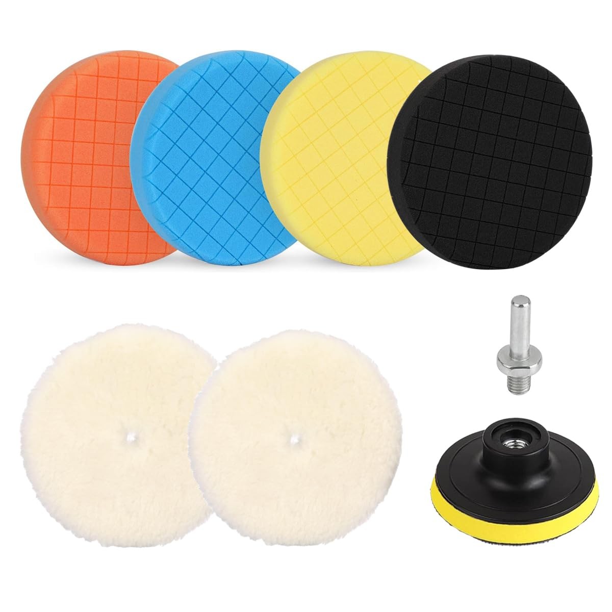 8PCS Buffing Pads 6 Inch Drill Polishing Ki for 6 Inch Backing Plate Compound