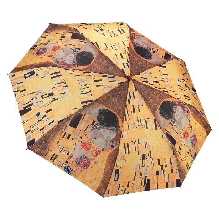 Galleria Gustav Klimt "The Kiss" Compact Folding Umbrella