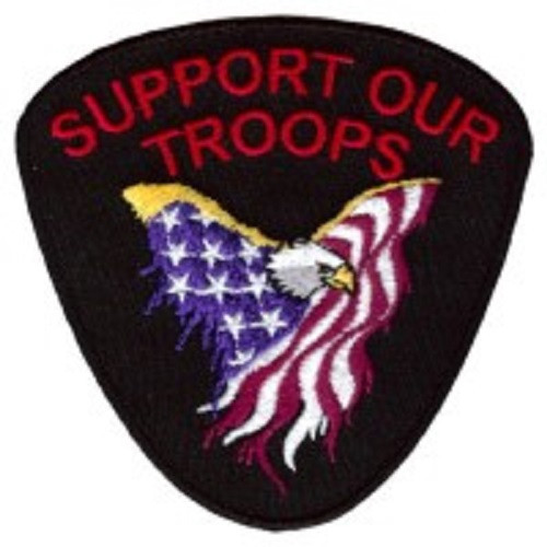 SUPPORT OUR TROOPS MILITARY ARMED FORCES EMBROIDERED IRON ON  PATCH