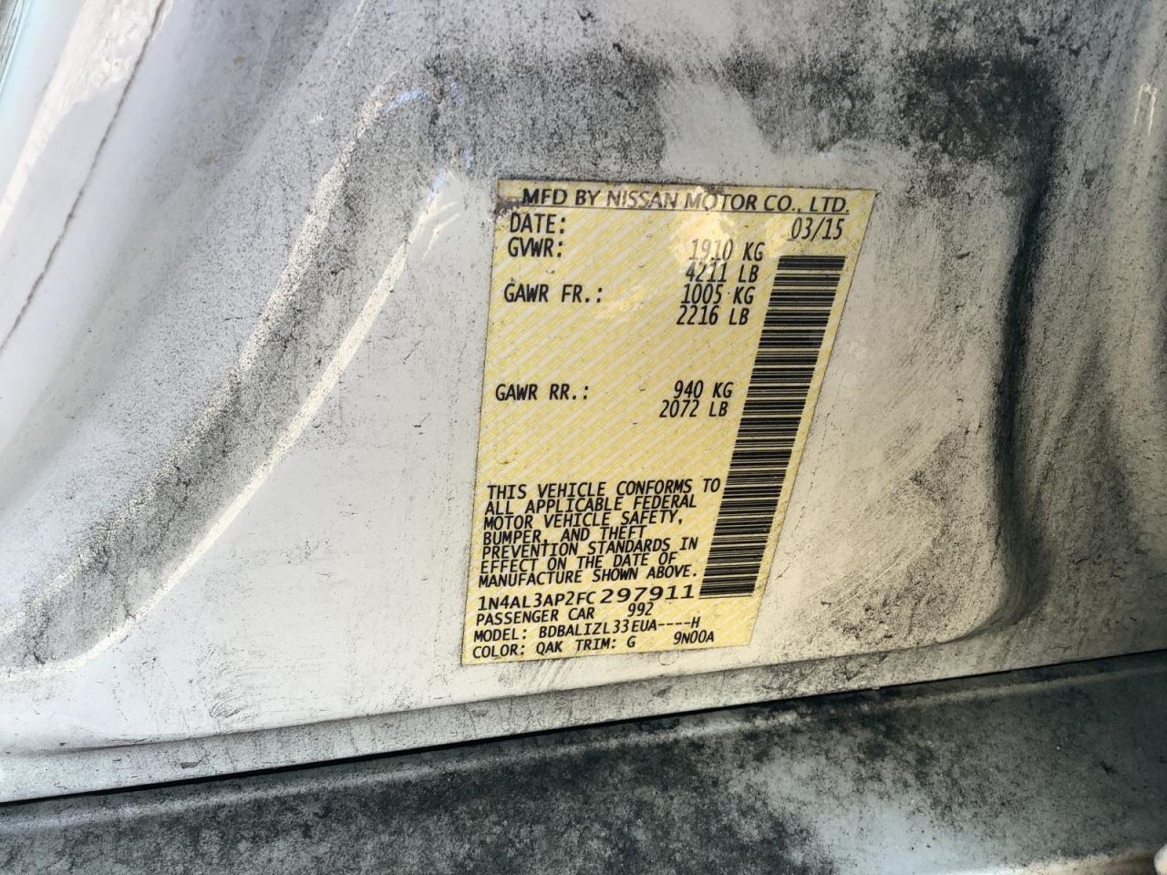 Passenger Air Bag Passenger Dash Fits 15 ALTIMA 4691301