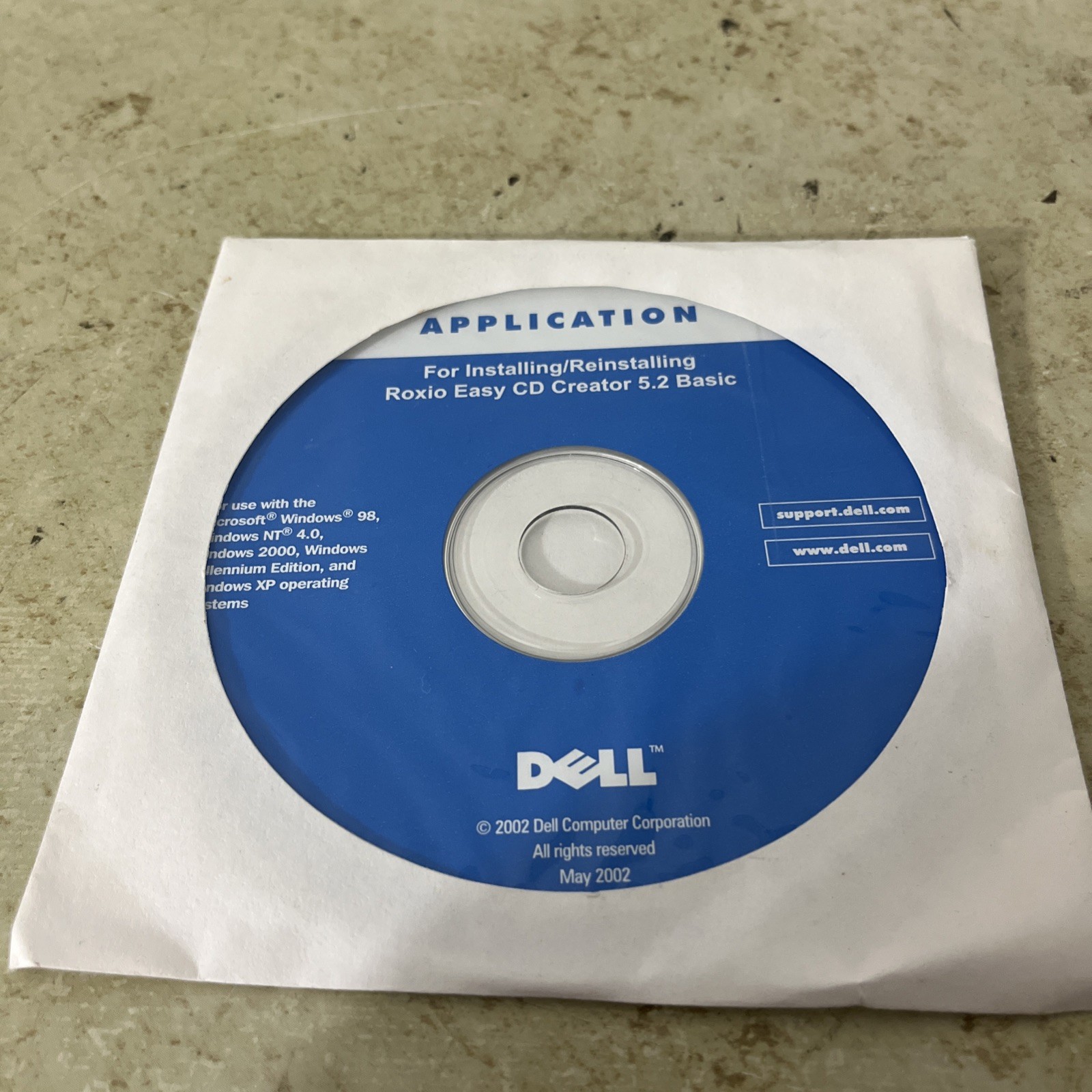 Dell Tools CD - Application - Installing/Reinstalling Roxio Easy CD Creator 5.2