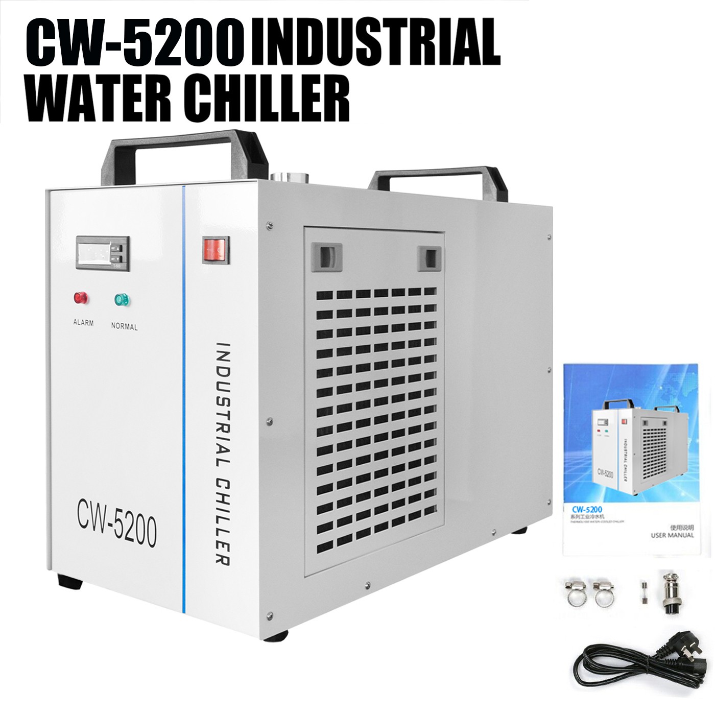 US Stock CW-5200 Water Chiller Industrial 6L for Laser CO2 Cutter Tube Engraver